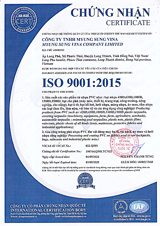 Myung Sung Vina ISO 9001